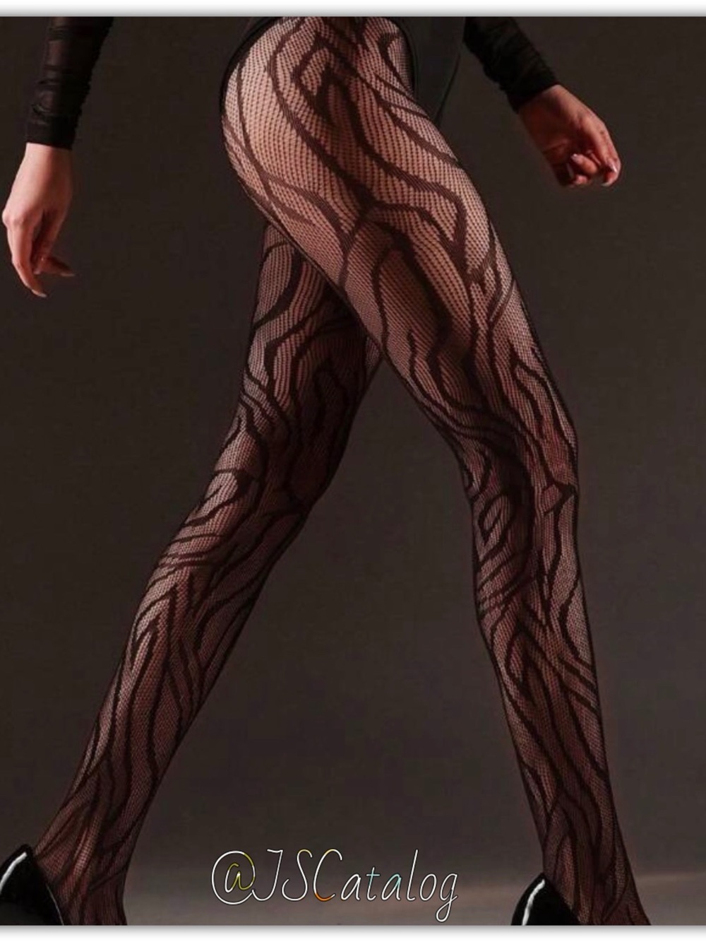 JSCatalog Black Patterned Fishnet Tights